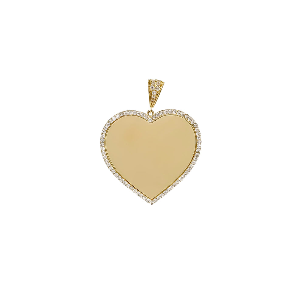 Zirconia Heart Shape Picture Pendant (14K)