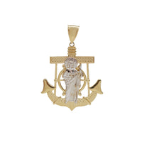 Two Tone Saint Jude Anchor Pendant (14K)