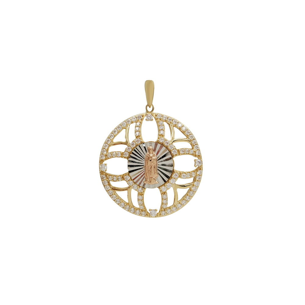 Tricolor Virgin Mary Pendant (14K)