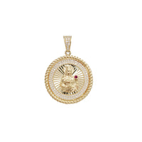 Zirconia Saint Barbara Round Medallion Pendant (14K)