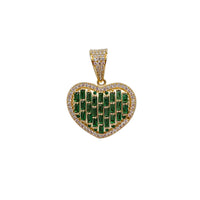 Zirconia Emerald Cut Heart Pendant (14K)