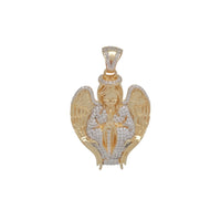 Cubic Zirconia Winged Angel Pendant (14K)