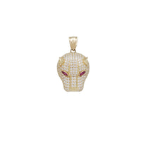 Cubic Zirconia Panther Head Pendant (14K)