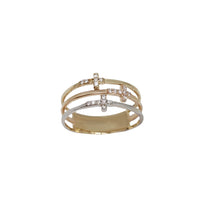 Tricolor Cross Ring (14K)