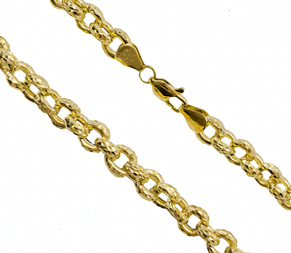 Fancy Textured Cable Chain (14K)