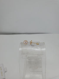 Cubic Zirconia Heart Earring (14K)