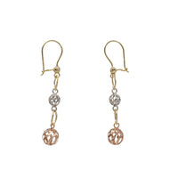 Tricolor Ball Dangling Earring (14K)