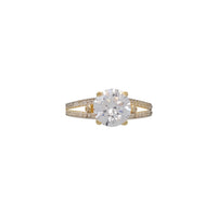 Two-Row Elegant Halo Ring (14K)