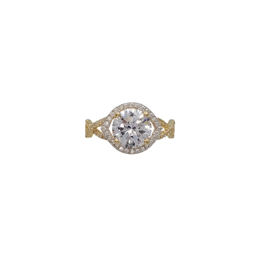 Eye CZ Halo Ring (14K)