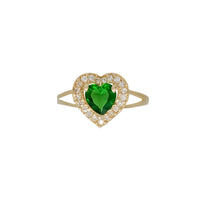 Halo Heart Split Shank Ring (14K)