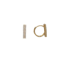 Zirconia Rectangle Dangling Earrings (14K)