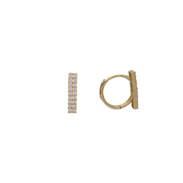 Zirconia Rectangle Dangling Earrings (14K)