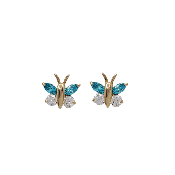 Zirconia Butterfly Stud Earring (14K)
