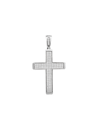 Cubic Zirconia Cross Pendant (Silver)