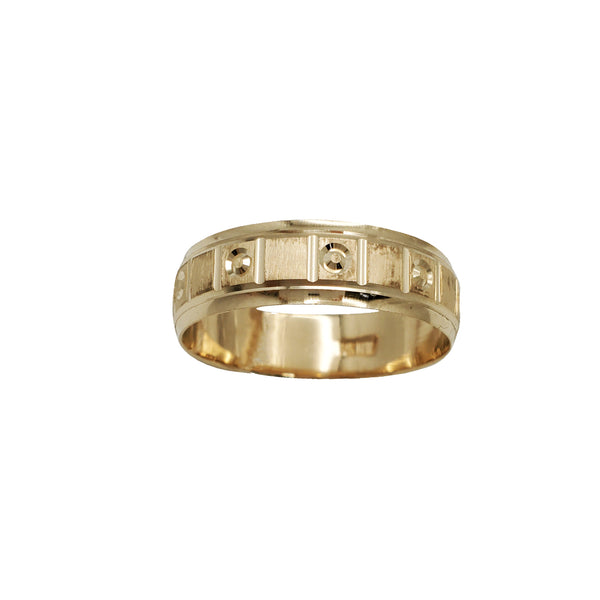 Diamond-Cut Circle Design Wedding Band Ring (14K)