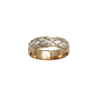 Two-Tone Diamond-Cut Wedding Band (14K)