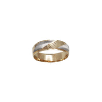双色钻石切割结婚戒指 (14K)