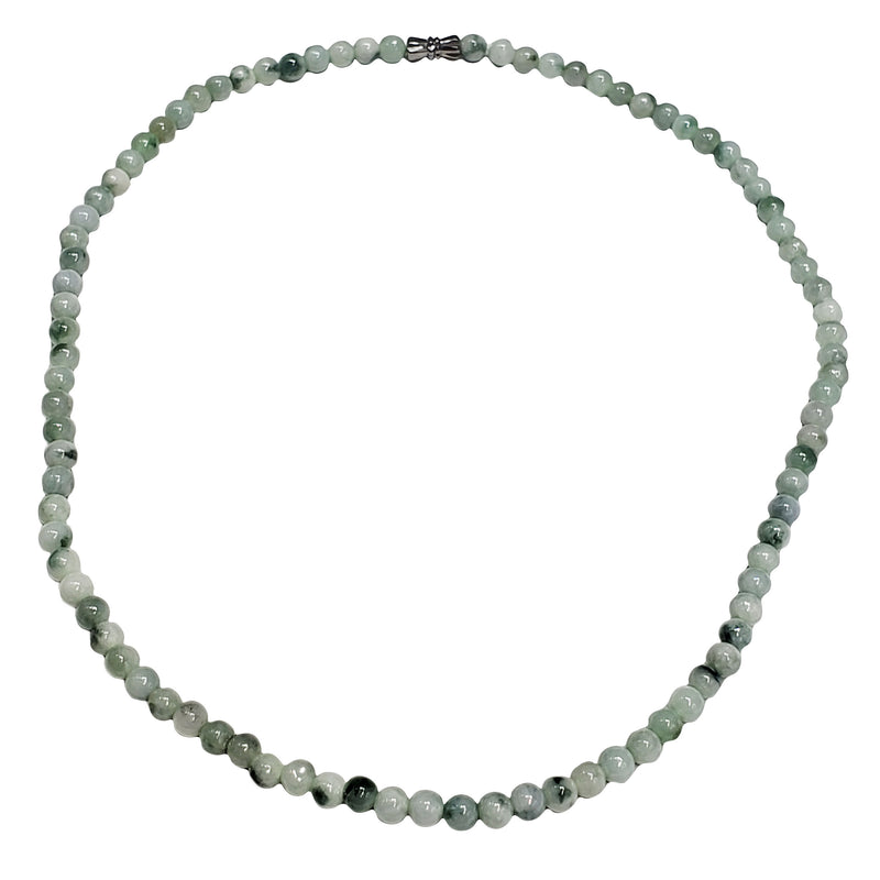 Jade Beads Necklace (Silver)