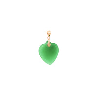 Green Heart Jade Pendant (14K)