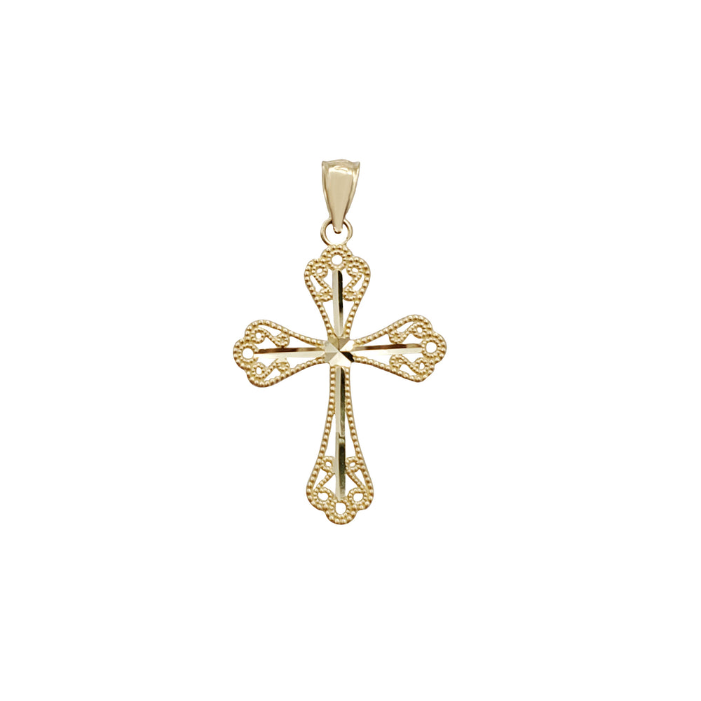 Diamond Cut Cross Pendant (14K)
