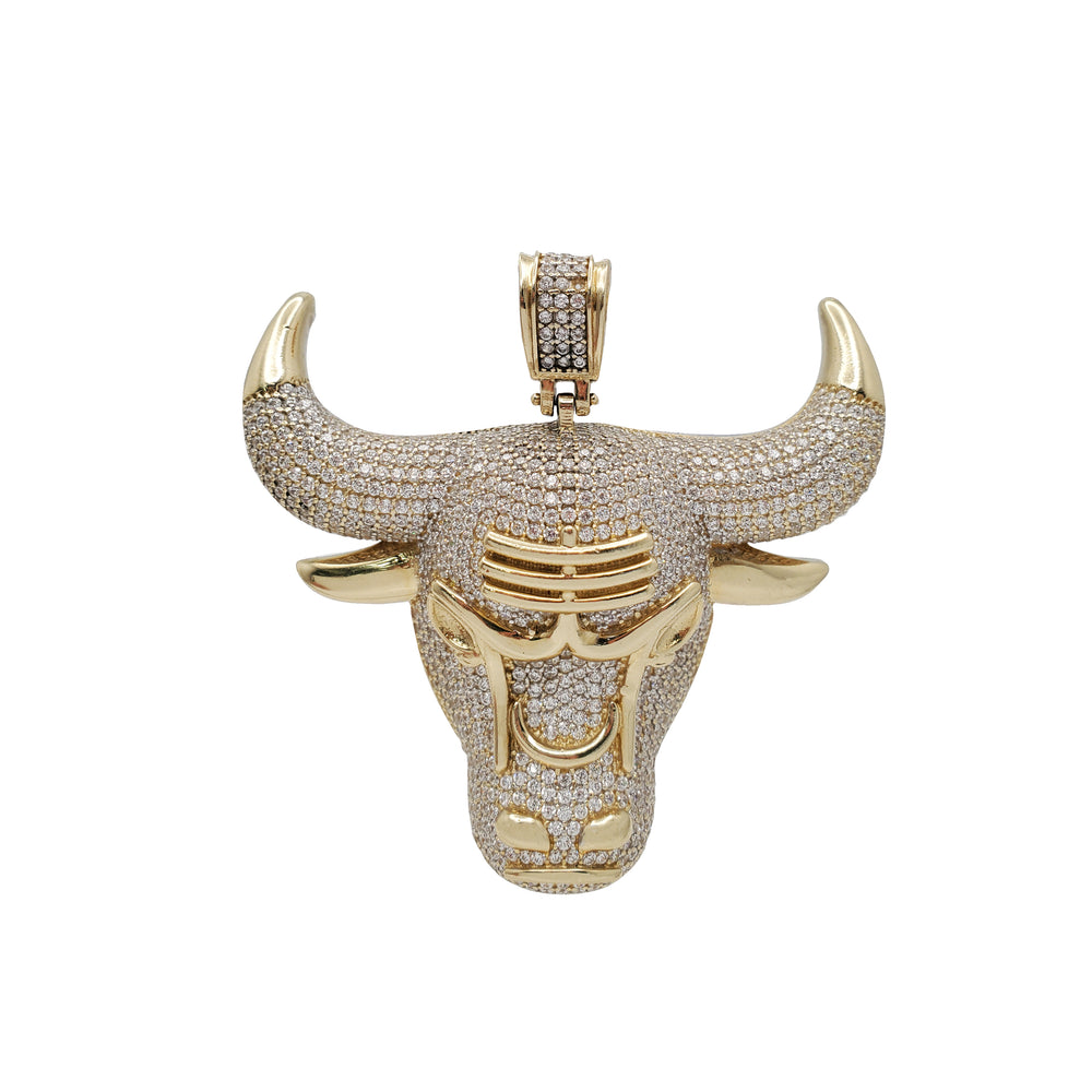 Zirconia Bull Pendant (14K)