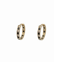 Round Stone CZ Huggie Earrings (14K)