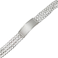Triple Italian Cuban Link ID Bracelet (Silver)
