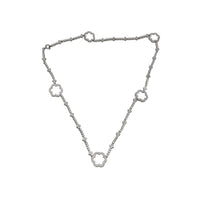 Cubic Zirconia Flower Fancy Necklace (Silver)