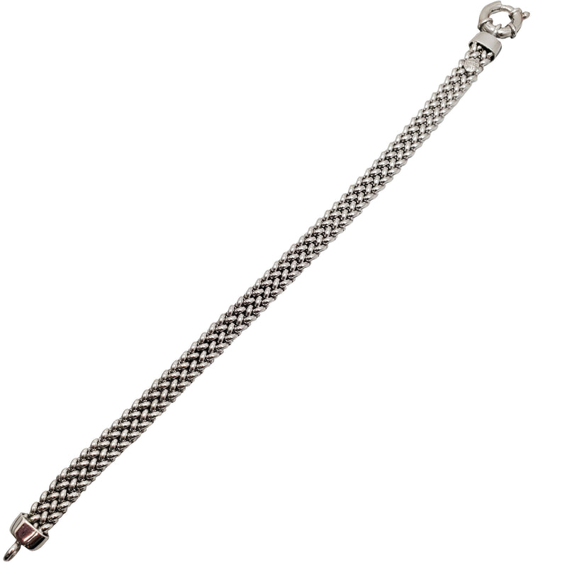 Braided Flat Weave Bracelet (Silver)