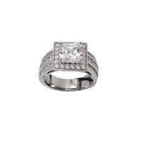 Square Cubic Zirconia Engagement Ring (Silver)