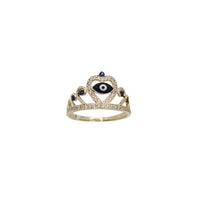 Zirconia Evil Eye Crown Ring (14K)