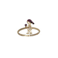 Zirconia Rope Border Girl Ring (14K)