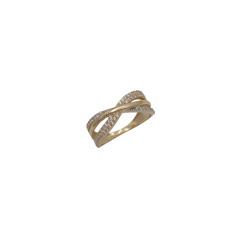 Cubic Zirconia Cross Out Ring (14K)