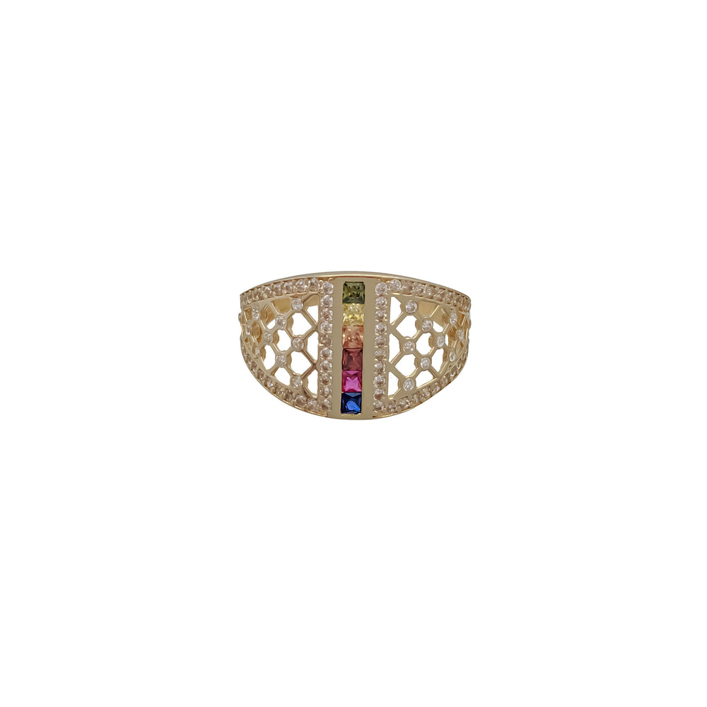 Rainbow Cubic Zirconia Ring (14K)