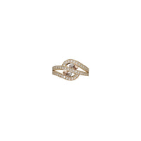 Cubic Zirconia Bypass Tri-tone Ring (14K)