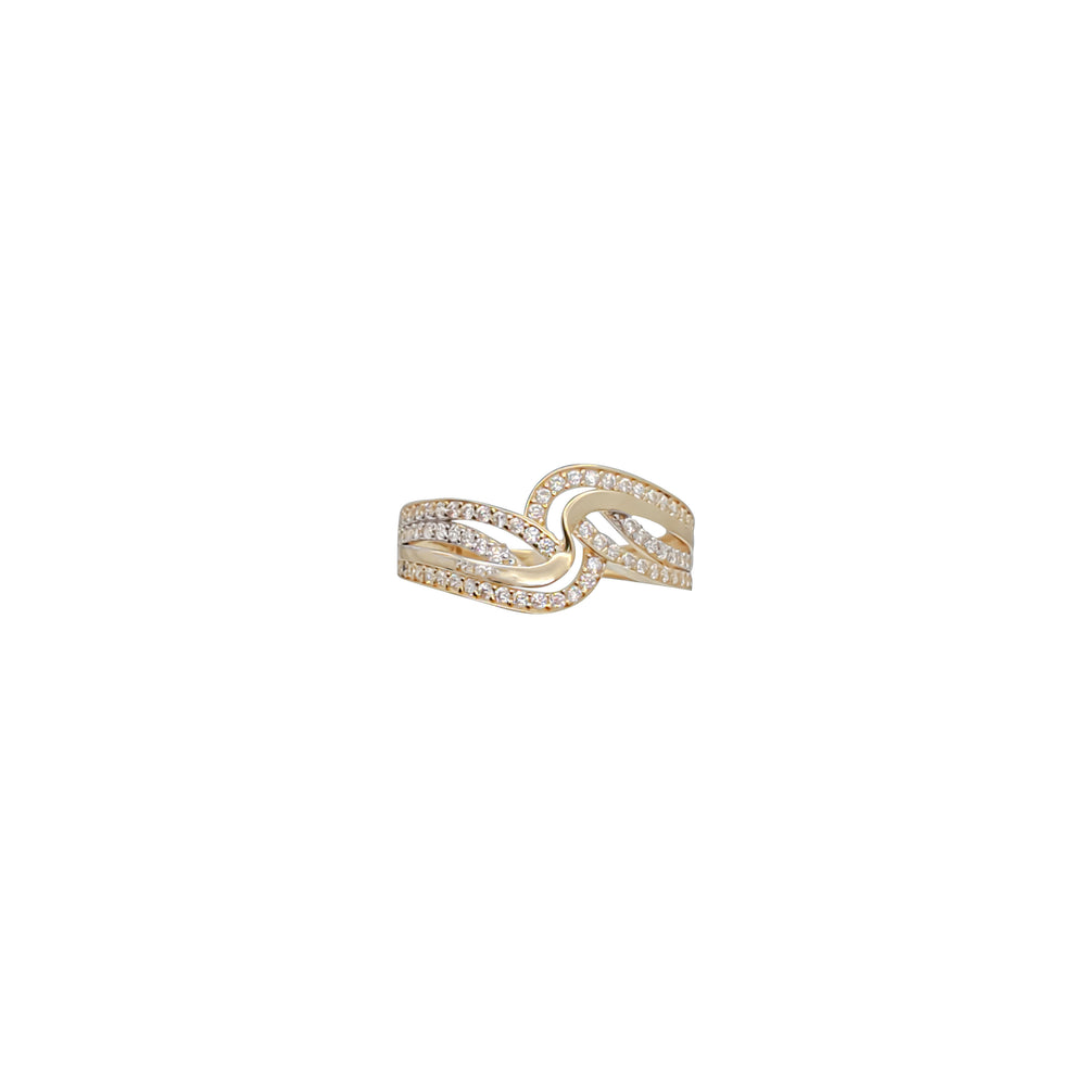Cubic Zirconia Bypass Ring (14K)