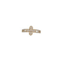 Cubic Zirconia Double Row Flower Shape Pendant (14K)