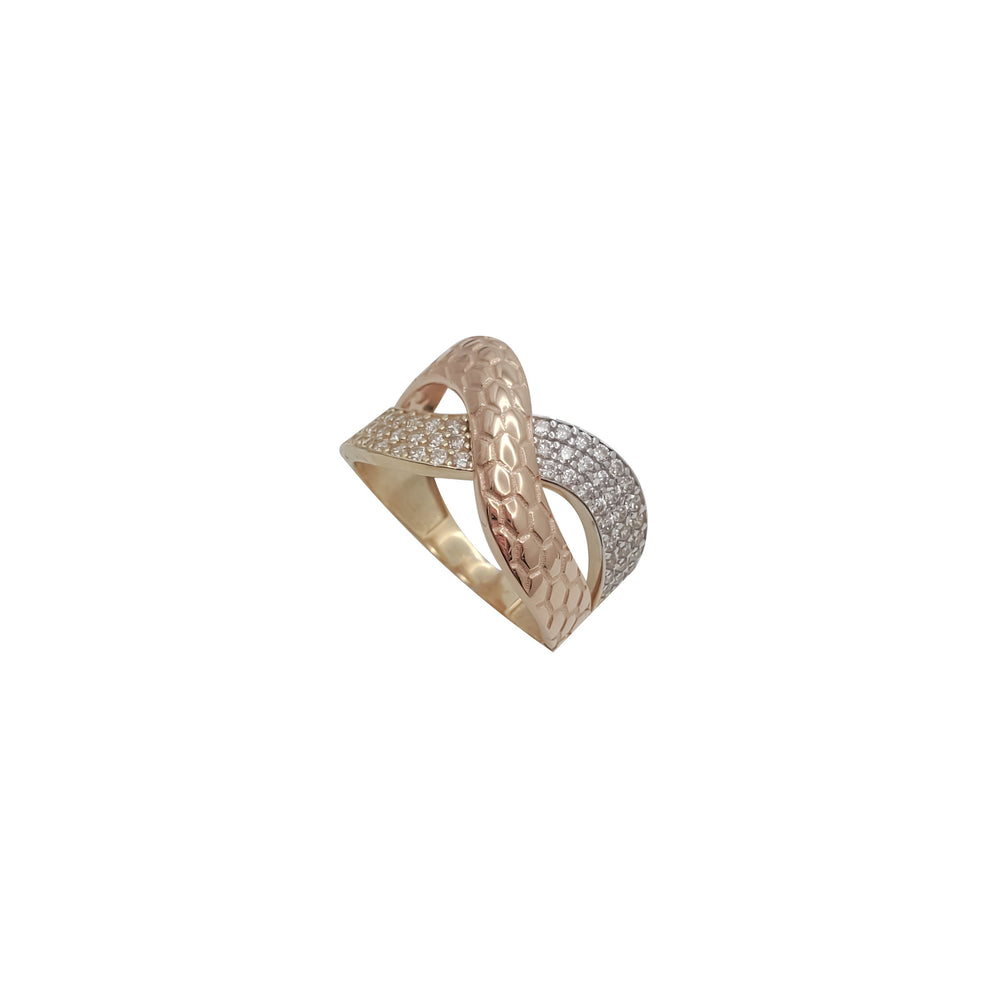 Tricolor Intertwined Cubic Zirconia Ring (14K(
