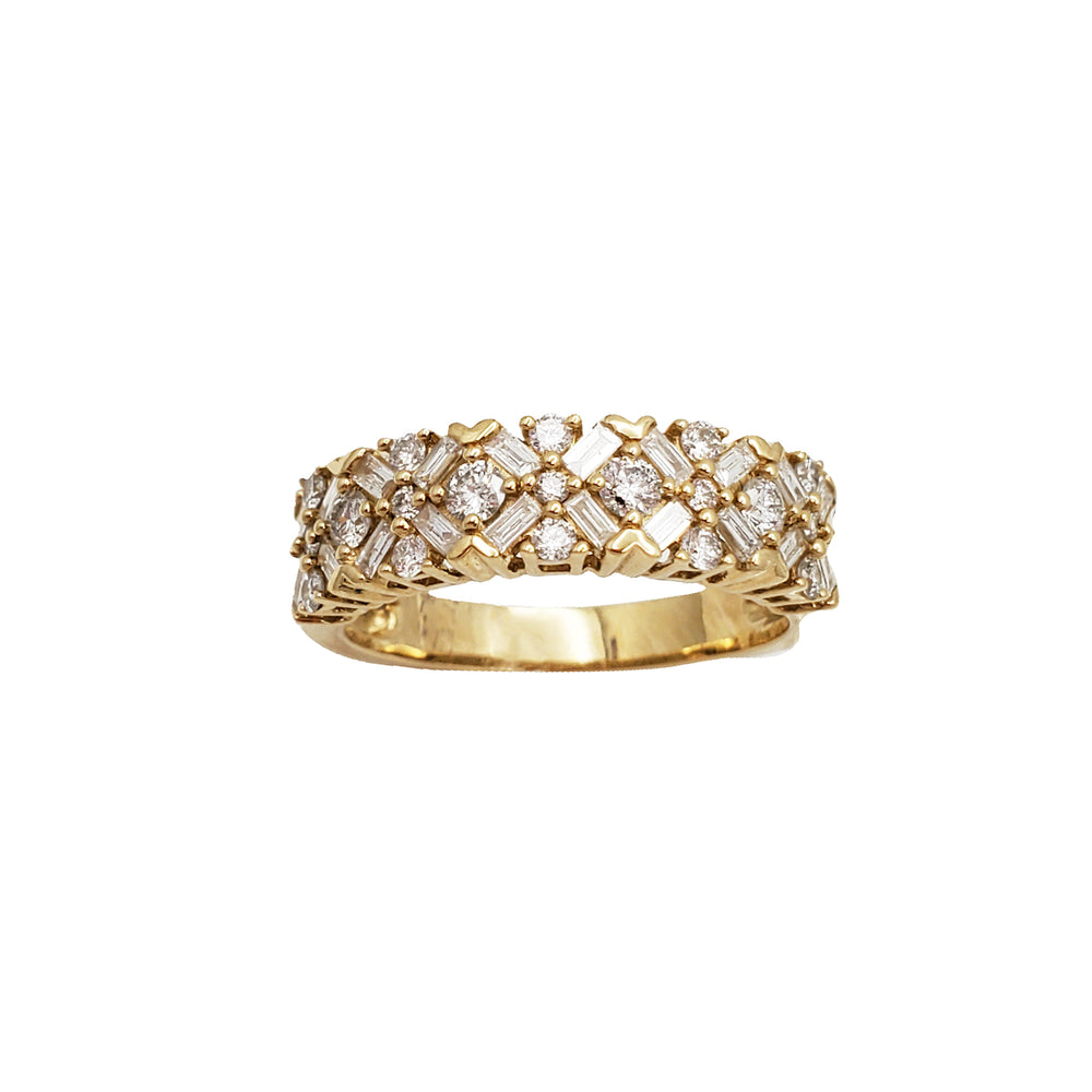 Diamond Flower Baguette Ring (14K)