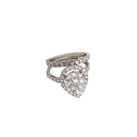 Two-Piece Diamond Teardrop Engagement Ring (10K)