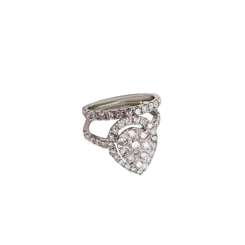 Two-Piece Diamond Teardrop Engagement Ring (10K)