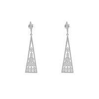 Maya Cristal Pyramid Zirconia Earring (Silver)