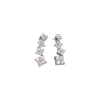 Dangling Flowers Earrings (SILVER )