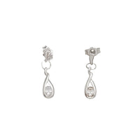 Zirconia Open Tear Drop Earrings (SILVER)