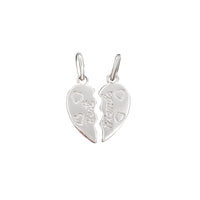 Split Heart "Best" Pendant (Silver)
