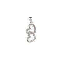 Twisted Double Heart Pendant (Silver)
