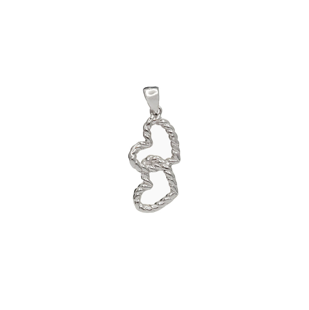 Twisted Double Heart Pendant (Silver)