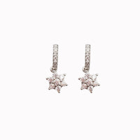 Cubic Zirconia Flower Pendant (Silver)