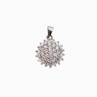 Cubic Zirconia Round Fancy Pendant (Silver)