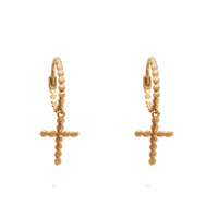 Dangling Cross Earrings (14K)